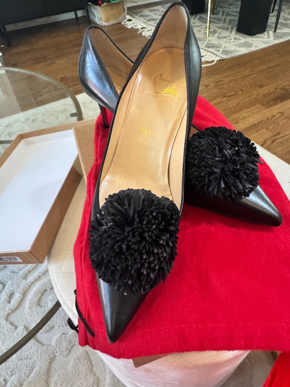 Black Konstantina Nappa Christian Louboutins Heels 39